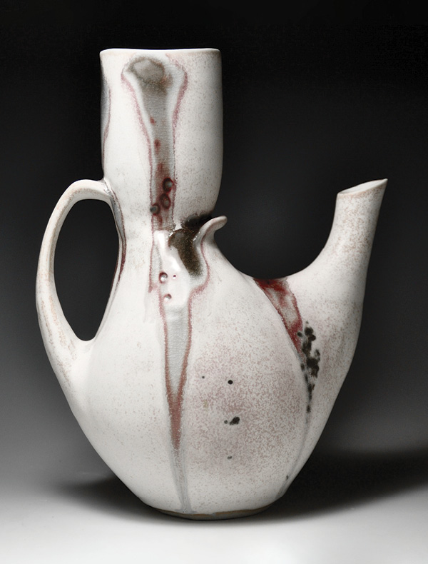 Ewer, 10 in. (25.4 cm) in height, Coleman Porcelain, fired in reduction to cone 10, 2023.