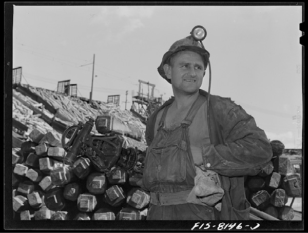 3 A miner working for the Anaconda Mining Company. Anaconda was one of the largest mining companies in the world, and famously operated the copper mines in Butte, Montana, and Chuquicamata, Chile. Photographer: Lee, Russell, Butte, Montana. Anaconda Copper Mining Company. Miner on the surface, 1942, photographic print. Photo: Library of Congress Prints and Photographs, Washington, DC, www.loc.gov/pictures/item/2017836999.