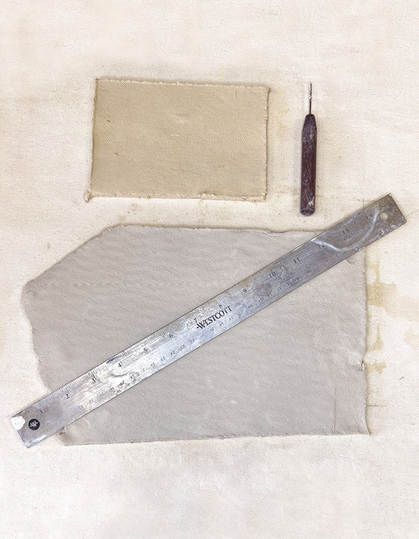1 Roll, cut, and trim clay slabs to 4 x 6-inch pieces.